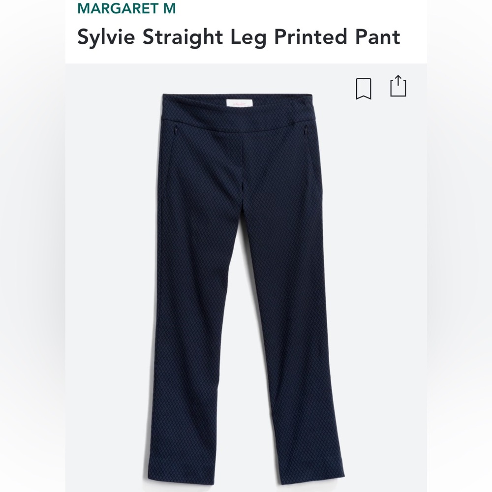 Margaret M Sylvie Straight Leg Printed Pant. Large